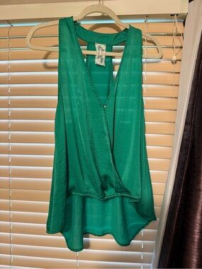Sadie & Sage Green Surplice Sleeveless Tank